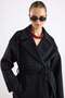Oversize Low Sleeve Double Breasted Coat Black 3173 - 6