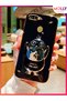 Black Cute Duck Stand Luxury Silicone Case for Oppo A5S with Gold Detail on the Edges