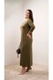 Women's Plus Size Three Quarter Sleeve V-Neck Long Dress 5475-26 - 2