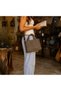 Coffee Canvas Women's Hand and Shoulder Bag with Adjustable Strap Vintage 26X20X12 cm - 5