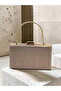 Rosegold Striped Laser Patterned Women's Evening Dress Bag Wedding Engagement Graduation - 6