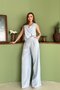 Baby Blue Asymmetrical Vest and Pants Set