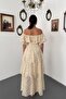 Beige Layered Ruffle Dress - 4