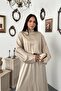Ecru Jacquard Satin Dress - 2
