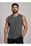 Men's Dark Gray Melange Crew Neck Sleeveless T-Shirt-D690