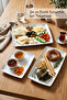3 Piece Melamine Presentation Plate Set, Presentation Plate, Serving Plate - Patterned Unbreakable Serving Plate - White - 2