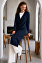 Long Mercerized Cardigan N3338 Navy Blue