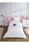 Ranforce -Butterfly Ballet Pink- Single Duvet Cover Set with Elastic Sheets - 2