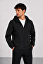 Men's Black Hooded Water Repellent Seasonal Jacket - 4