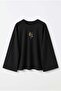 Floral Embroidered Combed Cotton Blouse 13137 - Black - 5