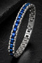 Men's Stainless Steel Bracelet with Blue Detail Chain Model Modern Stylish Durable Design