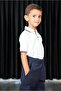 Combed Cotton School Pants with Elastic Waist 11-16 Years Navy Blue - 3