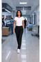 Women's Elastic Waist White, Navy Blue, Black Lycra Belinda Fabric Doctor Medical Single Bottom Trousers - 7