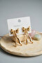 316L Steel Gold Color Bow Design Model Earrings -