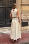 Stone Colored Ribbed Premium Skirt & Blouse Set - 1091 - 7