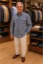 Long Sleeve Double Pocket Flap 100% Cotton Plaid Patterned Shirt