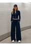 Opportunity Product 3-Pack Black Gray Navy Blue Women's High Waist Pocket Sweatpants - 4