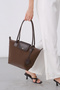 Women's Zippered Shoulder Bag Long - 5