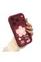 iPhone 17/18 Pro Compatible Case Camera Protector Floral Pattern Maroon Lover Couple Silicone Phone Case - 2
