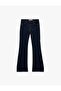 High Waist Button Slim Fit Flared Jeans - Flare Jeans - 4