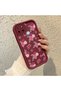Realme C25Y/C21Y Compatible Case Camera Protective Flowered Pattern Maroon Lover Couple Silicone Phone Case - 2