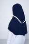 Girls Hijab for Kids – Stylish Modest Islamic Headscarf for Muslim Girls, Hijab with Contrast Trim, Front Button & Pleated Detail - 3