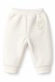 Unisex Top and Bottom Set 47% Cotton Modal Blend Half Zipper Embroidery Detailed Baby Set Ecru - 2