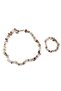 Agate Real Natural Stone Women's Necklace and Bracelet Set Transparent White - 6