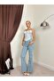 Women's Strapless Floral Patterned Lace Detailed Corset Look Crop Blouse - 7