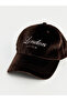 Özmarka New Season Brown London Embroidered Women's Cap Hat - 3