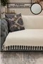 Yvz |   Hand-Tied Cotton Textured, Non-Slip Multi-Purpose Bohemian Sofa Cover, Washable Single&Double&Triple 180X210 Modern Sofa Bed Cover, Armchair Cover, Sofa Shawl Cream