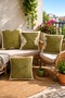 Green Flowers Patterned 4-Piece Throw Pillow Cover Set - 2