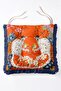 4-Piece Fringed Exotic Zebra Leopard Monkey Patterned Colorful Lace-Up Puffy Chair Cushion - 4
