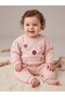 Baby Girl Set Floral Embroidered 3 Yarn Thread Embroidered Cotton Winter Top and Bottom Set - 2
