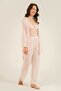 Women's Striped Pink Pajama Set with Bralette (Socks as a Gift) - 3