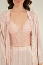 Women's Striped Pink Pajama Set with Bralette (Socks as a Gift) - 6