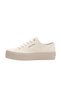 Women's Vulc Beige Flatform Canvas Shivary 16t Sneaker Sports Shoes - 3