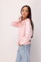 Pink Tulle Collar Detailed Long Sleeve Girls' Sweatshirt - Zora - 3