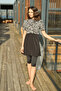 Lycra Short Sleeve Semi-Closed Swimsuit 3419 Black06 - 4
