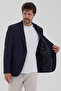 Tunica Men's Dark Navy Mono Collar Slim Fit Sports Blazer Jacket - 7