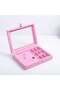 Premium Pink Jewelry Organizer Case with Mirror, Multiple Compartments and Ring Storage Slots, Velvet-Lined Jewelry Box for Women and Girls, Ideal for Safely Organizing Earrings, Rings, B - 5