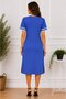 Women's short sleeve v-neck ribbed detail midi viscose dress - 5