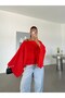 Six-Staple Batwing Blouse - Red - 2