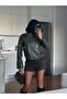 Women's Khaki Leather Jacket - 2