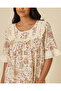 Women Beige Printed Nightgown - 2