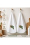 100% Cotton Round Kitchen Towel 50 cm – Set of 2 |   High Absorbency, with Hanging Loop, Stylish Embroidered Design, Machine Washable Drying Cloth
