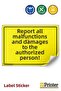 Every Fault and Disassembly, Notify Authority Isg Warning Sign Sticker 50X70 cm