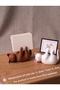 2-Piece Hand-Painted Cat Figurine Photo and Note Holder Desktop Decorative Stand Gift for Cat Lovers / Brown - White