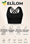 Women's Sports Bra – High Support, Crossed Back Detail, Gathering and Push-Up Effect, Removable Pads - 5