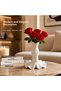 Decorative Vase with Dress Design – Modern Flower Holder & Living Room Decoration – White